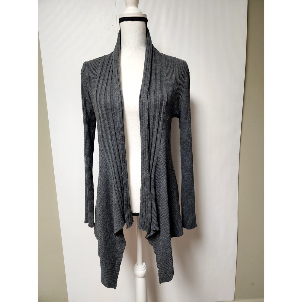 Love Tree  happens Women's Ribbed ‎ Cardigan Gray Sweater Size Large